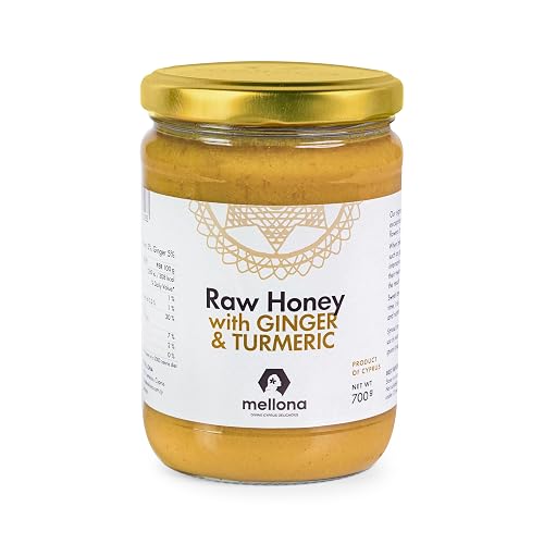 Mellona 100% Raw Honey Unfiltered with Ginger & Turmeric -