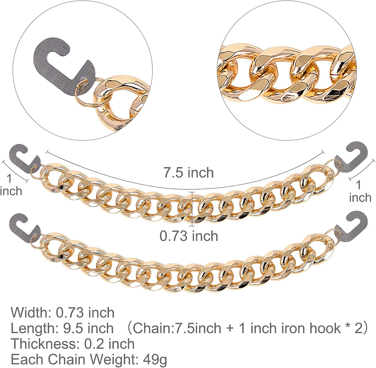 CUNUEN Bling Chain Diamond Rhinestone Charms for Clogs Shoe Decoration