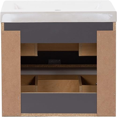 Miniatura 3 de Spring Mill Cabinets Innes - Tocador de baño con fregadero 24 pulgadas cemento Gris profundo, gris