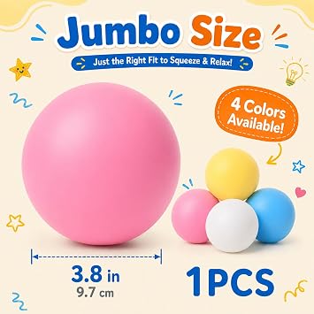 Jumbo Squishy Stress Balls,4Inch Fidget Squishies Stress Toys (Pink)