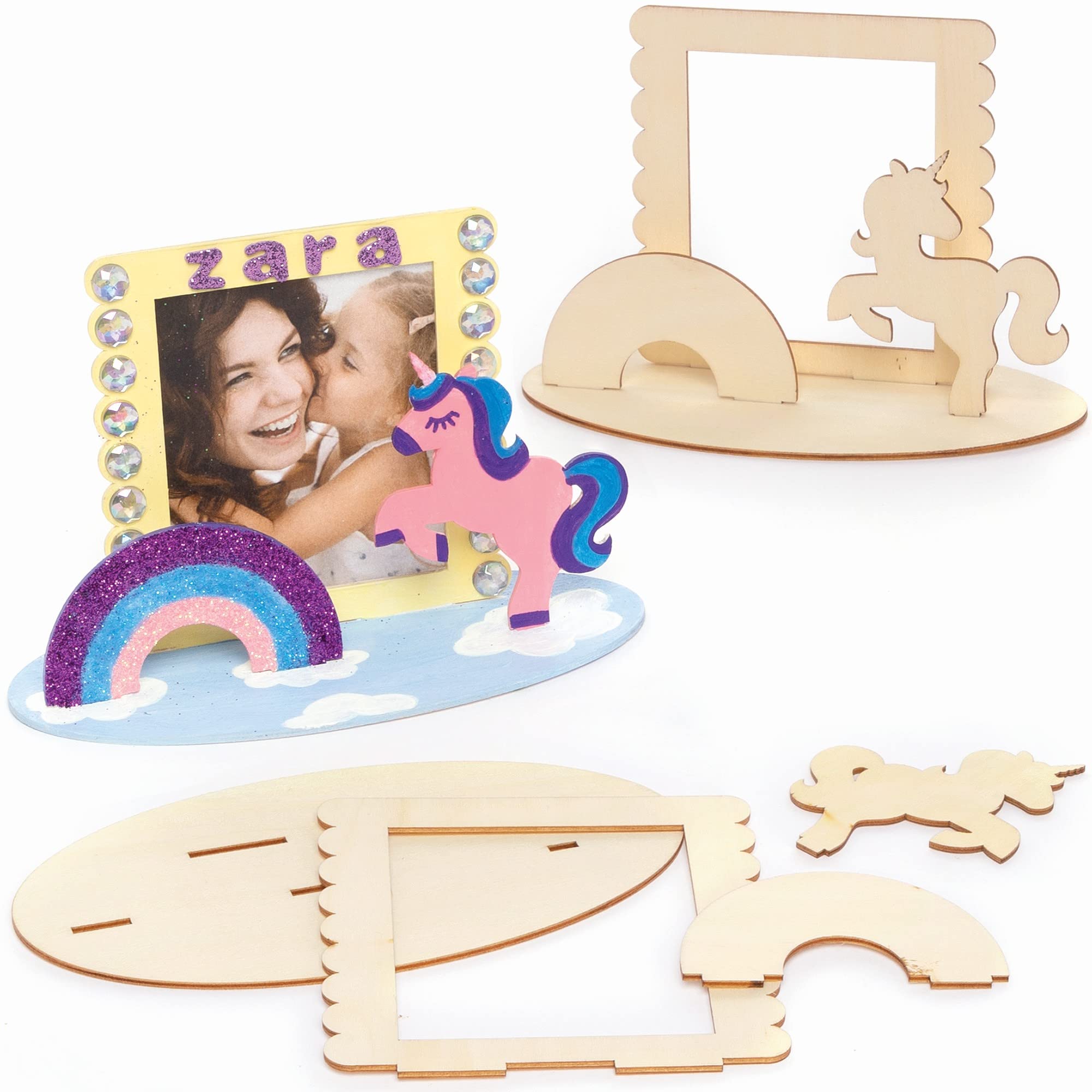 Baker Ross AX420 Decorazioni Di Legno Babbo Natale - Confezione Da 12 Pezzi, Decorazioni Natalizie Per Bambini Da Realizzare E Mettere In Mostra, Progetto Ideale Per Arti E Mestieri Per Bambini