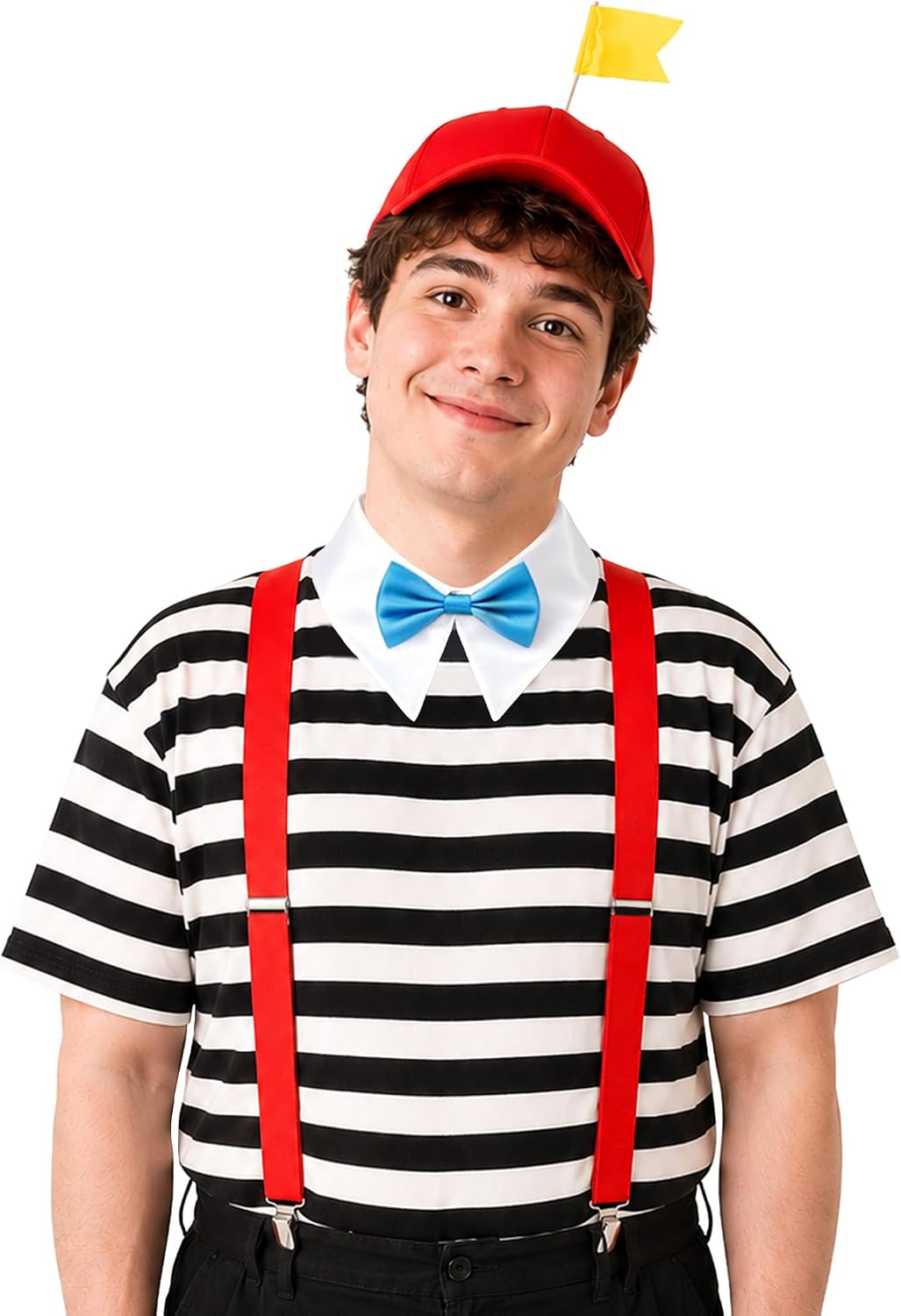 6Pcs Red Cap Costume Adult Funny Couple Halloween Accessories