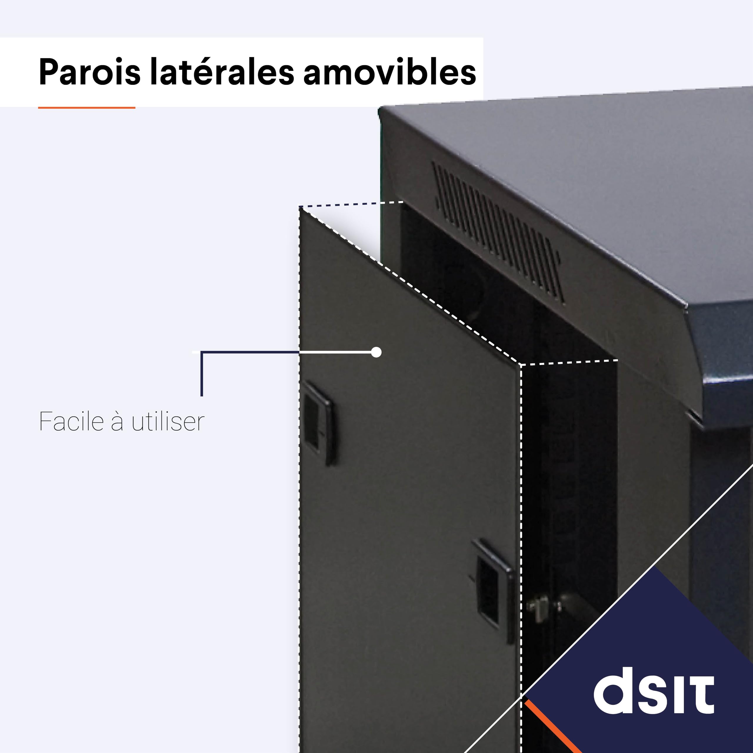 Baseline Baie Informatique 19 Pouces 9 U avec Port en Verre 600x450x500mm (LxPxH) - Noir - Charge admissible 50 kg - Montage Mural - Armoire Serveur - Boîtier Mural - Rack Serveur - Boîtier