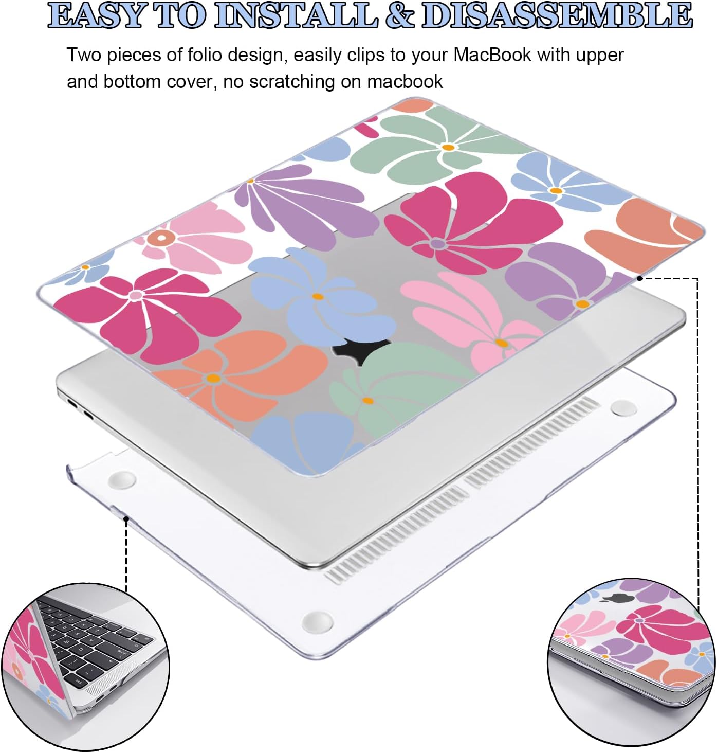 Exquisite Colorful Floral Case for 2018-2021 MacBook Air13 M1 A2179 image 3