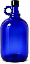Blue XL Glass Bottle 2 Litres to Fill Yourself with Black Screw Cap