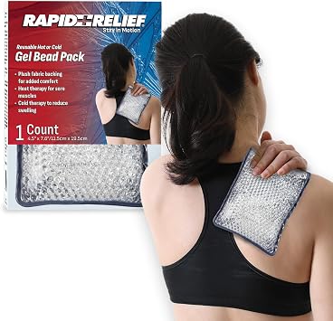 Rapid Relief Reusable Hot or Cold Gel Bead Pack for Pain Relief and Injury