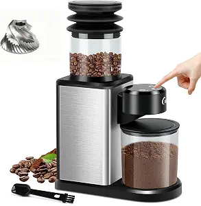 Electric Coffee Grinder for Home & Cafés: Automatic 25-Setting Conical Burr coffee grinder with 120g Expandable Hopper Durable - Anti-Static & Quiet Grinding Perfect for Multi-Cup Brewing