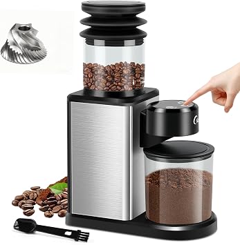 Electric Coffee Grinder for Home & Cafes Automatic 25-Setting Conical Burr coffee grinder with 120g Expandable Hopper Durable - Anti-Static & Quiet Grinding Perfect for Multi-Cup Brewing