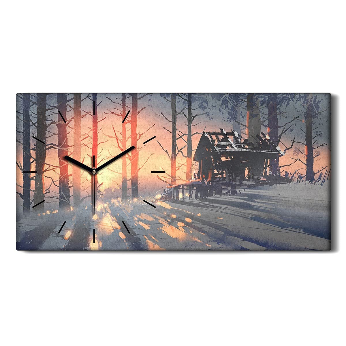 Horloge sur toile 60x30cm image art mural ne pas tic tac salon