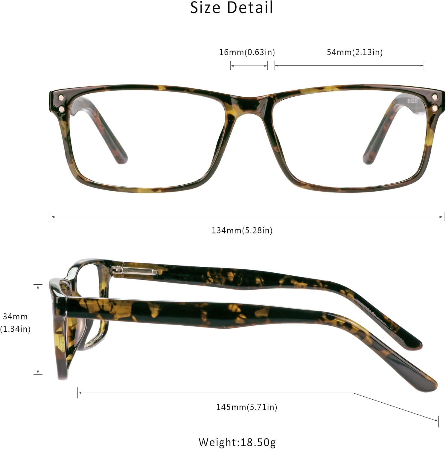 LifeArt Blue Light Blocking Glasses, Anti Eyestrain, Computer Reading Glasses, Gaming Glasses, TV Glasses for Women Men, Anti Glare (Tortoise, +0.50 Magnification)