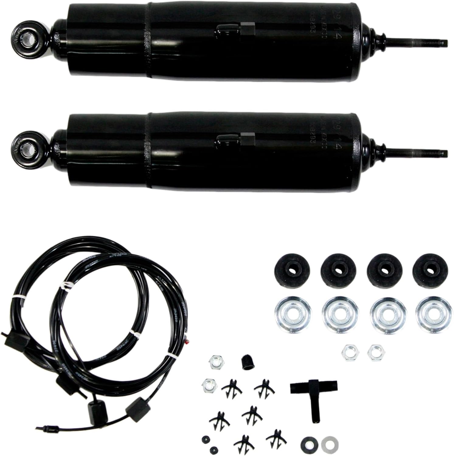 Gabriel 49122 HiJackers Rear Adjustable Air Shock Absorbers Fits 68-70 Cadillac Eldorado; 67-69 Chevrolet Camaro; 66 Oldsmobile Toronado; 67-69 Pontiac Firebird (1 Pair) Missing air line and fittings