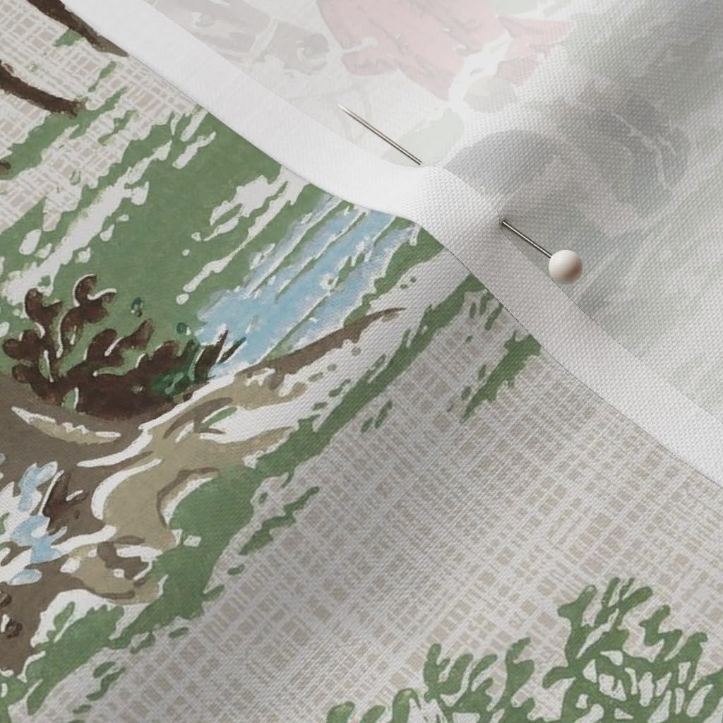 Spoonflower Fabric - Equestrian Toile Fox Hunting English Traditional Hunt Pony Horse Printed on Petal Cotton Fabric by The Yard - Sewing Quilting Apparel Crafts Decor