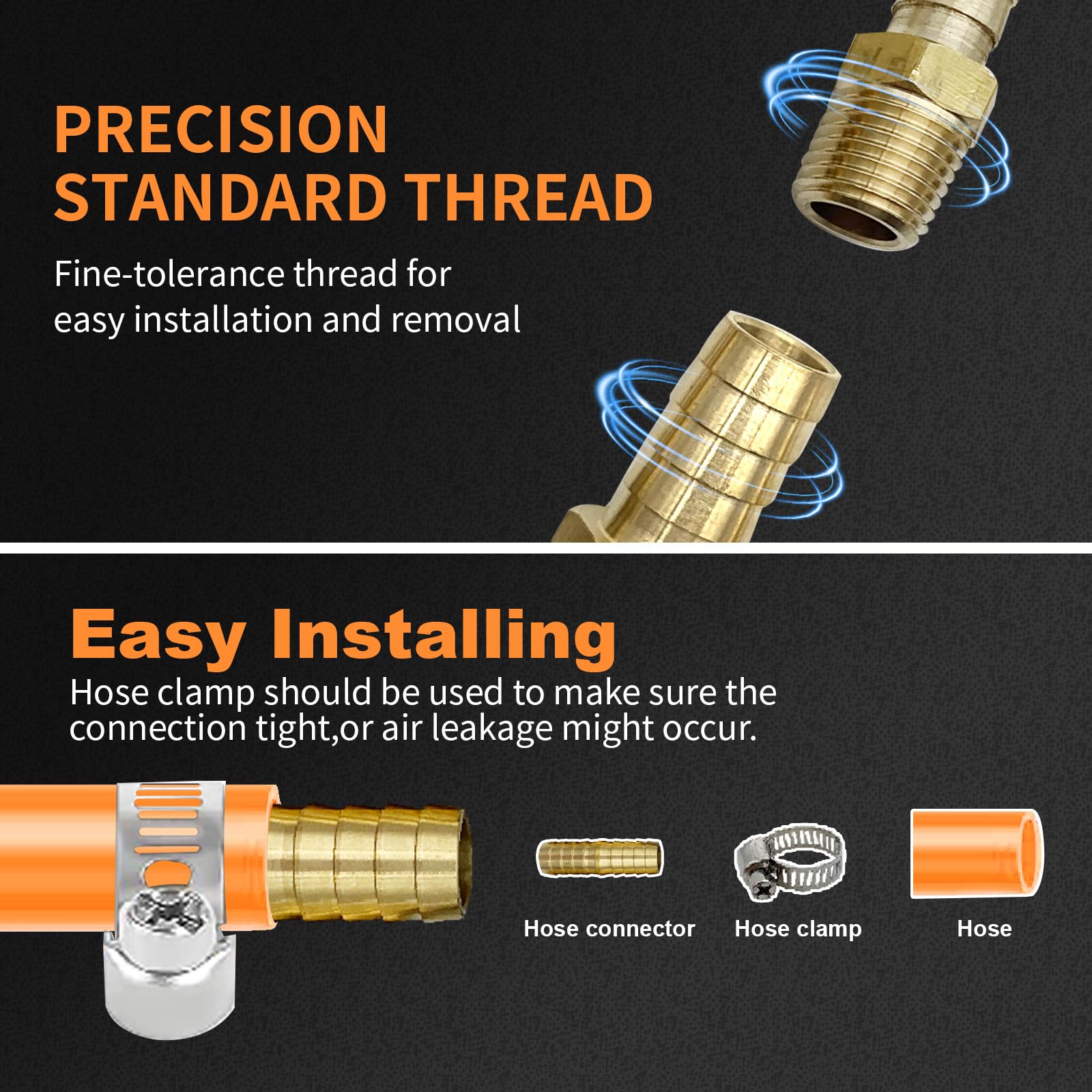 69 pcs Brass Hose Barb Fittings Assortment Kits 1/8