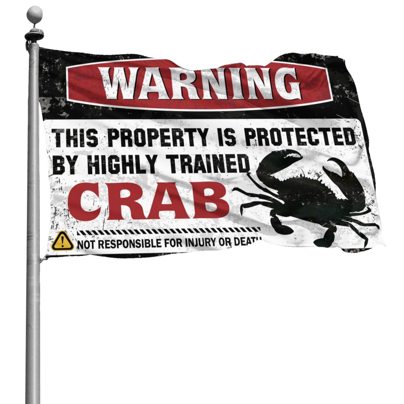 Drapeau de chambre filles propriété protégée par un crabe fun