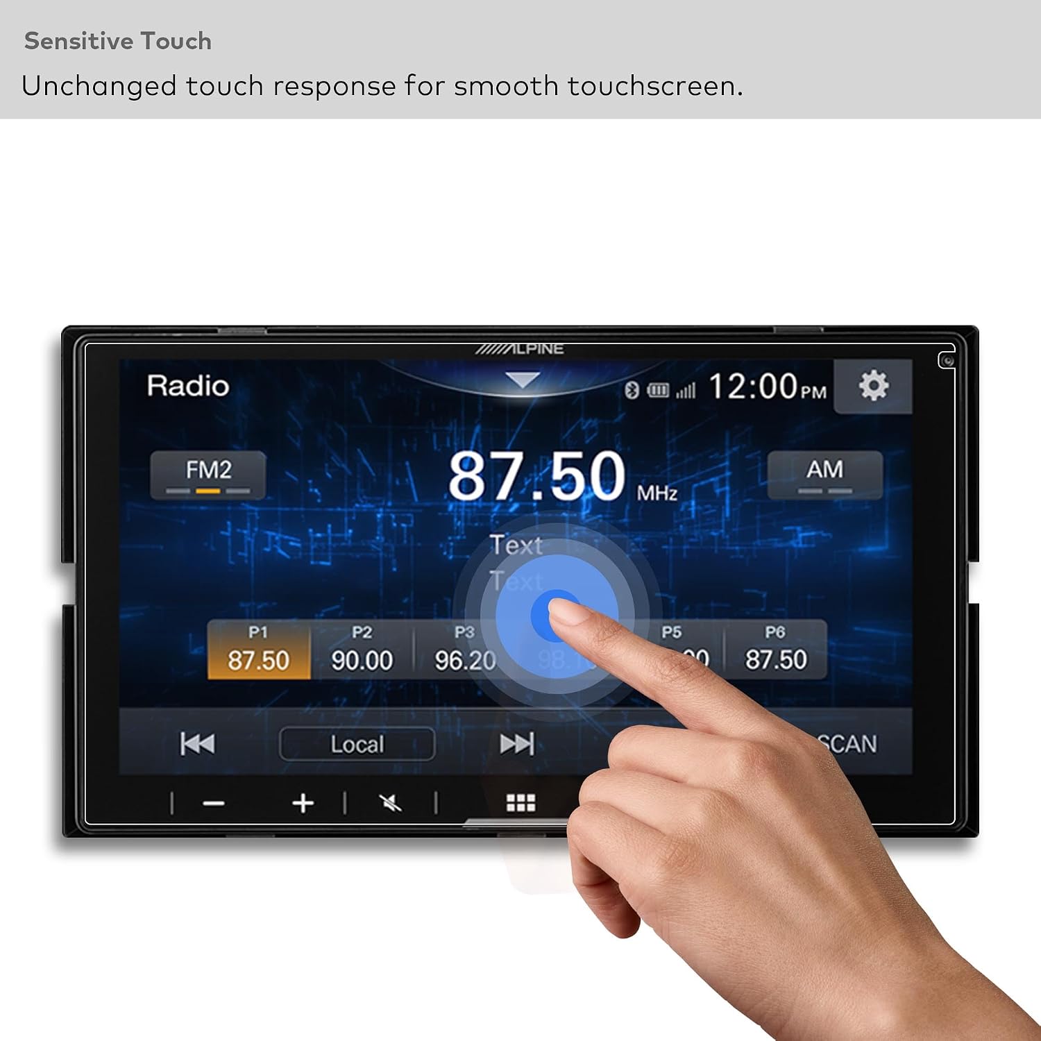 9H Tempered Glass Screen Protector Compatible with Alpine iLX-W670 & iLX-W770 Digital Multimedia Receiver 7 Inch Touchsreen Anti Scratch/Fingerprint (HD Clear)