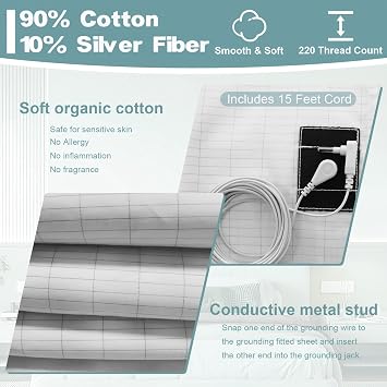 Grounding Sheet with Grounding Cord 60 * 80 Inches,Grounding Sheets Queen Size Grounding Sheets for Sleeping(60x80Inch)