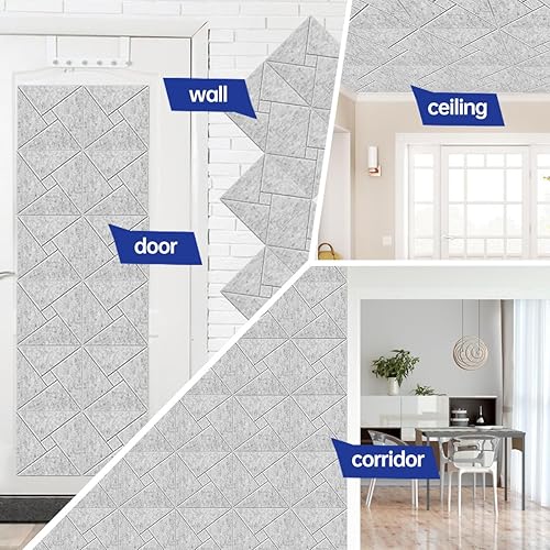 Miniatura 5 de Paneles de pared insonorizados, paquete de 12 paneles acústicos autoadhesivos que absorben el sonido, paneles de amortiguación de sonido de alta