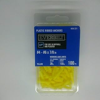 Everbilt Plastic Ribbed Anchors #4-#6x7/8 in 100 pk