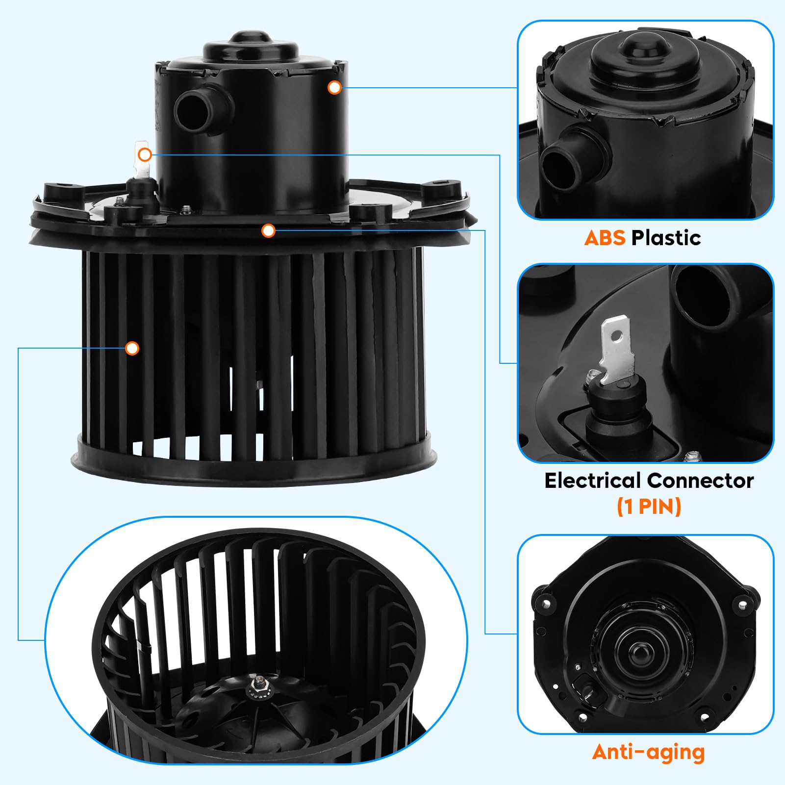 Heater Blower Motor W/ Fan Cage For 1997-2000 Chevrolet C1500 - Foto 9