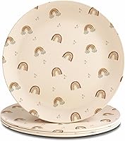 Vista 22 de Nook Theory Paquete de 4 platos de bambú reutilizables, no tóxicos, aptos para lavavajillas, no aptos para microondas (flor silvestre de 10 pulgadas)