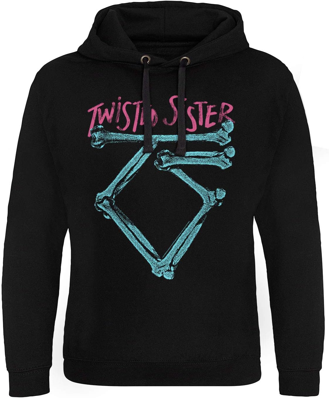 Twisted Sister Officially Licensed Twisted Sister Washed Logo Epic Hoodie (Black)