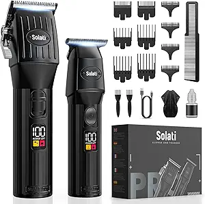 Professional Hair Clippers for Men Cordless Trimmers Kit with LED Display Beard Trimmer for Kid Cordless Beards Trimmer Haircut Grooming Kit Gift for Men Women Barber Kids (Black)
