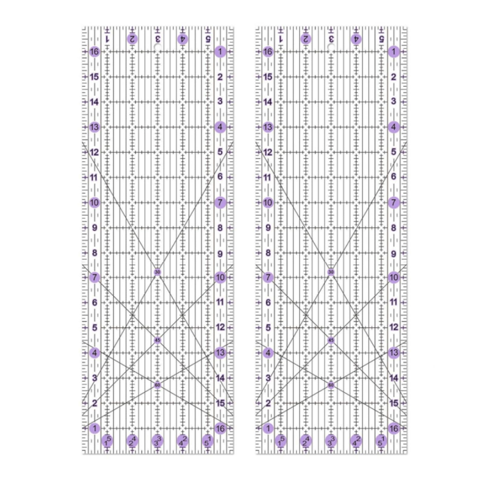 Mubsar Acrylic Sewing Ruler Transparent Quilting Template Cutting Ruler for Quilting Squares Patchwork Beginners Sewing