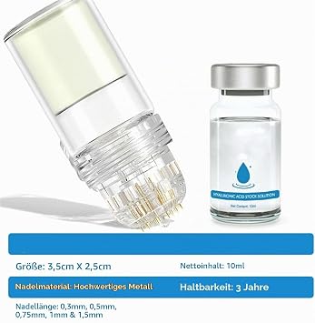 Micro Infusion System for Lips Micro System for Face Face System with Serum Pockmarksheal Hyaluronic Acid Microdart Roller Smooth Skin Face Serum for All Skin Types (5 Pieces)