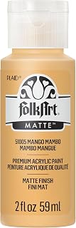 FolkArt Acrylic Craft Paint, Mango Mambo 2 fl oz Premium Matte Finish Paint, Perfect For Easy To Apply DIY Arts And Crafts, 51005
