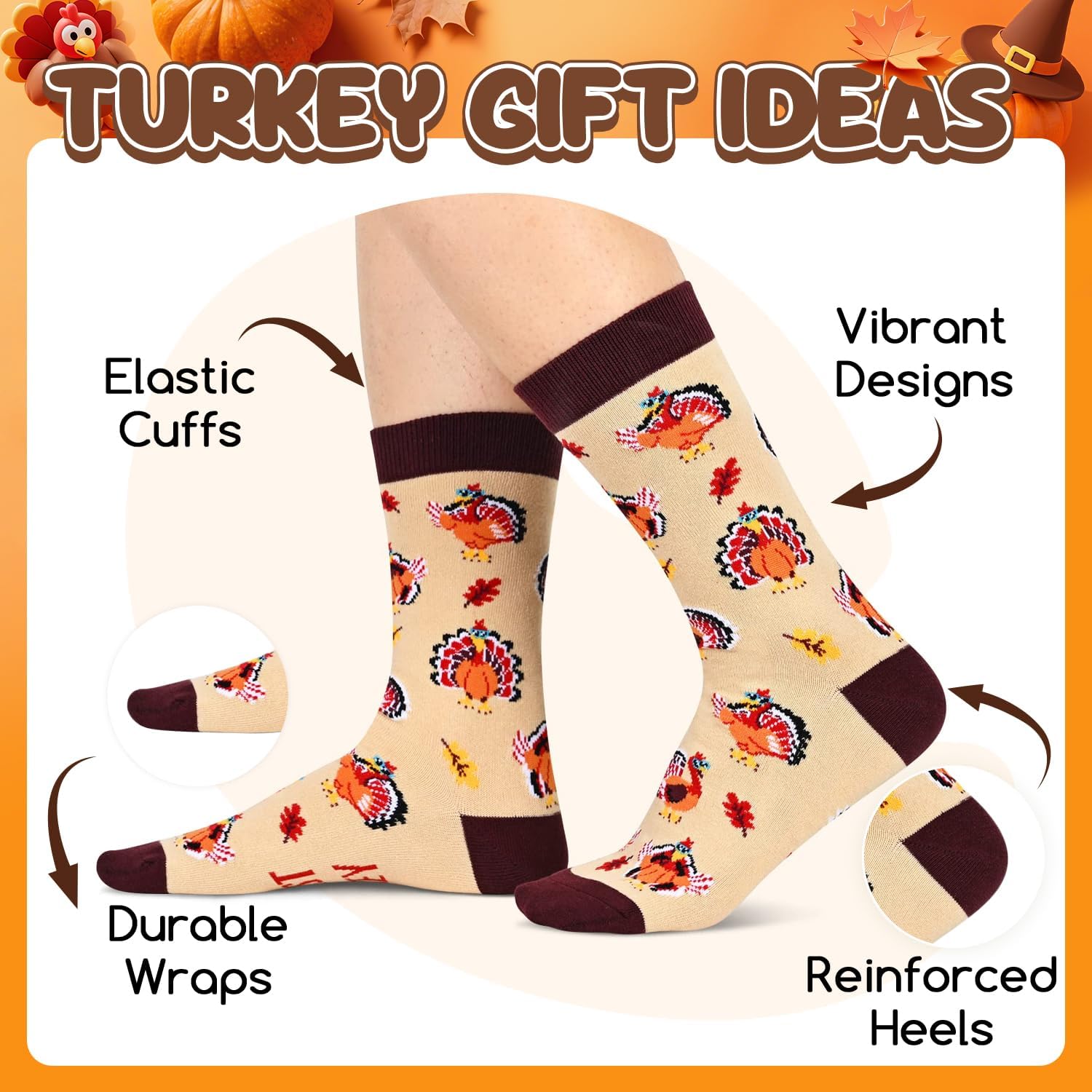 Zmart Funny Socks for Women Men - Chicken Turkey Squirrel Silly Goose Gifts for Teens image 4