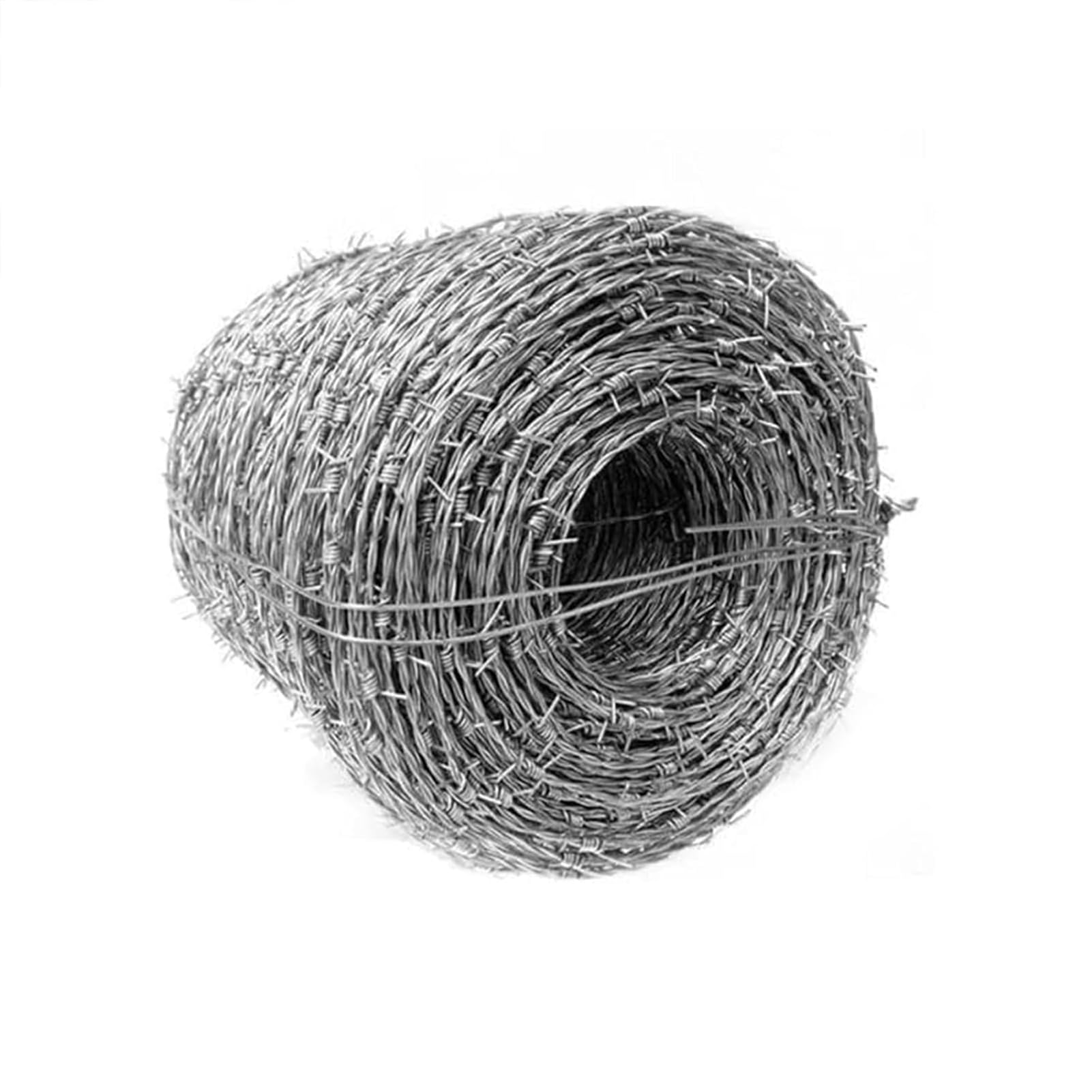 Rollo de Alambre de Acero galvanizado de Doble púas - 140 m. Valla Exterior Resistente para jardín, Alambre de púas Decorativo e Impermeable para la Seguridad del Ganado, fácil de Doblar, 2,