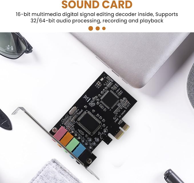 Tarjeta de Sonido Interna 5.1 PCI-E con Bracket miniatura 4