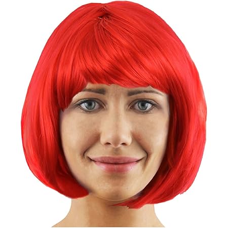 red orange wig bob