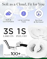 Vista 2 de BEYELIAN Pestañas magnéticas con kit de aplicador, pestañas magnéticas suaves mejoradas reutilizables con aspecto natural, sin pegamento, pestañas