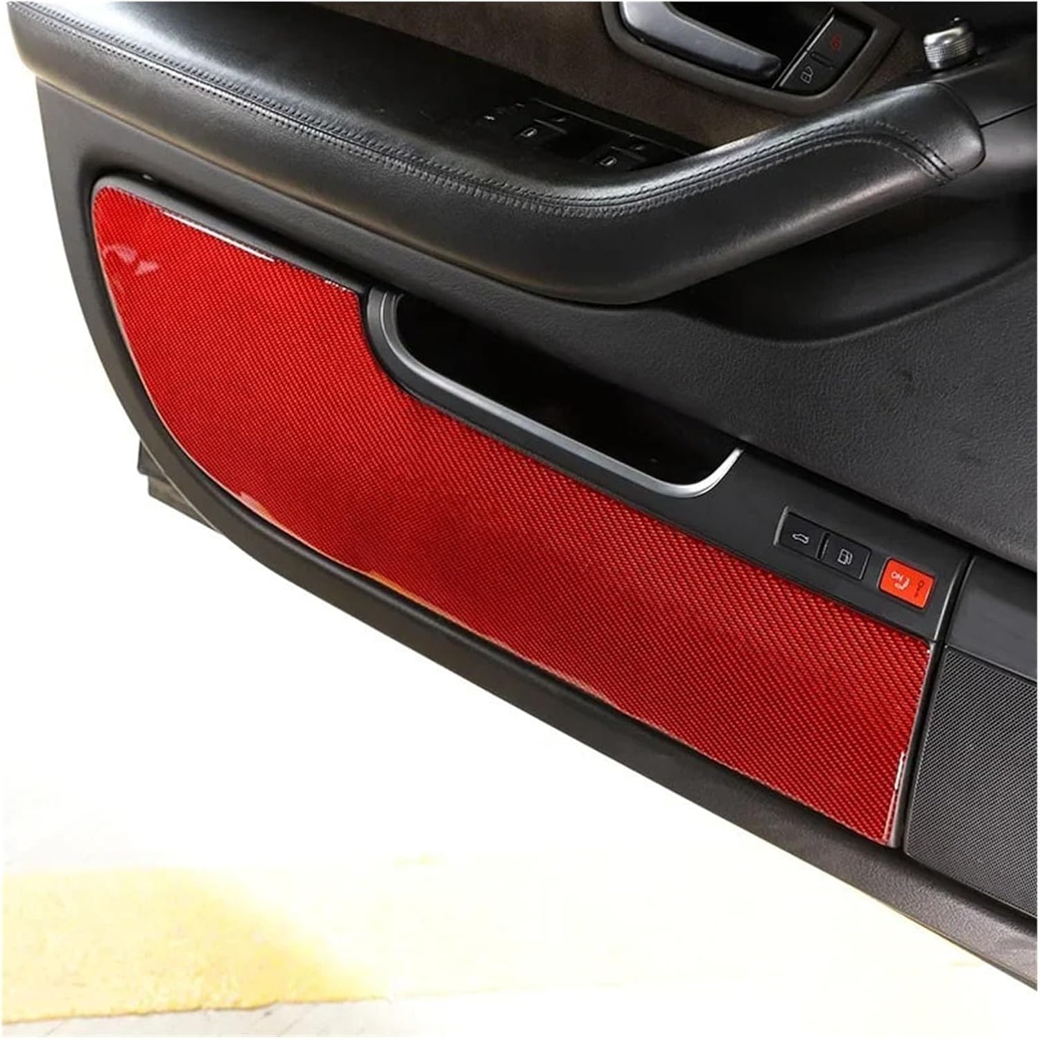 Compatible With Audi A8 D3 2004-2012 Car Door kick Panel Decorative Sticker Carbon Fiber Interior Accessories 2 Pcs(Carbon Fiber)