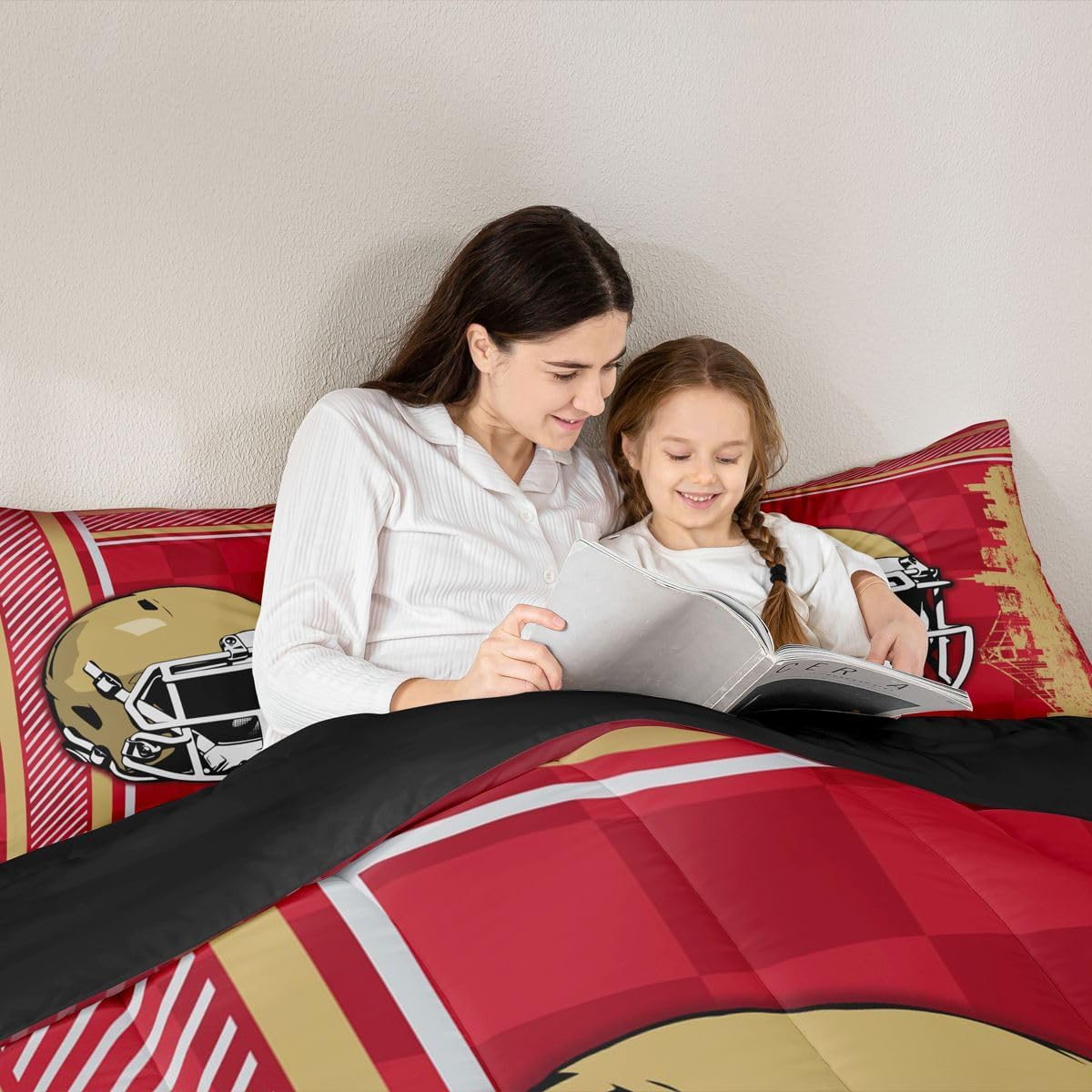 Erosebridal Boys Rugby Football Comforter Set Football Sports Game Bed Set, Rugby Ball Fan Helmet Bedding Sets Full, Competitive Games European Sport Quilt Set Brown Red