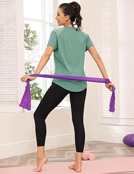 Gyabnw T-Shirt Sport Femme Manches Courtes - Tissu Respirant Séchage Rapide - Fitness Yoga Running Pilates - Dos Mesh Croisé