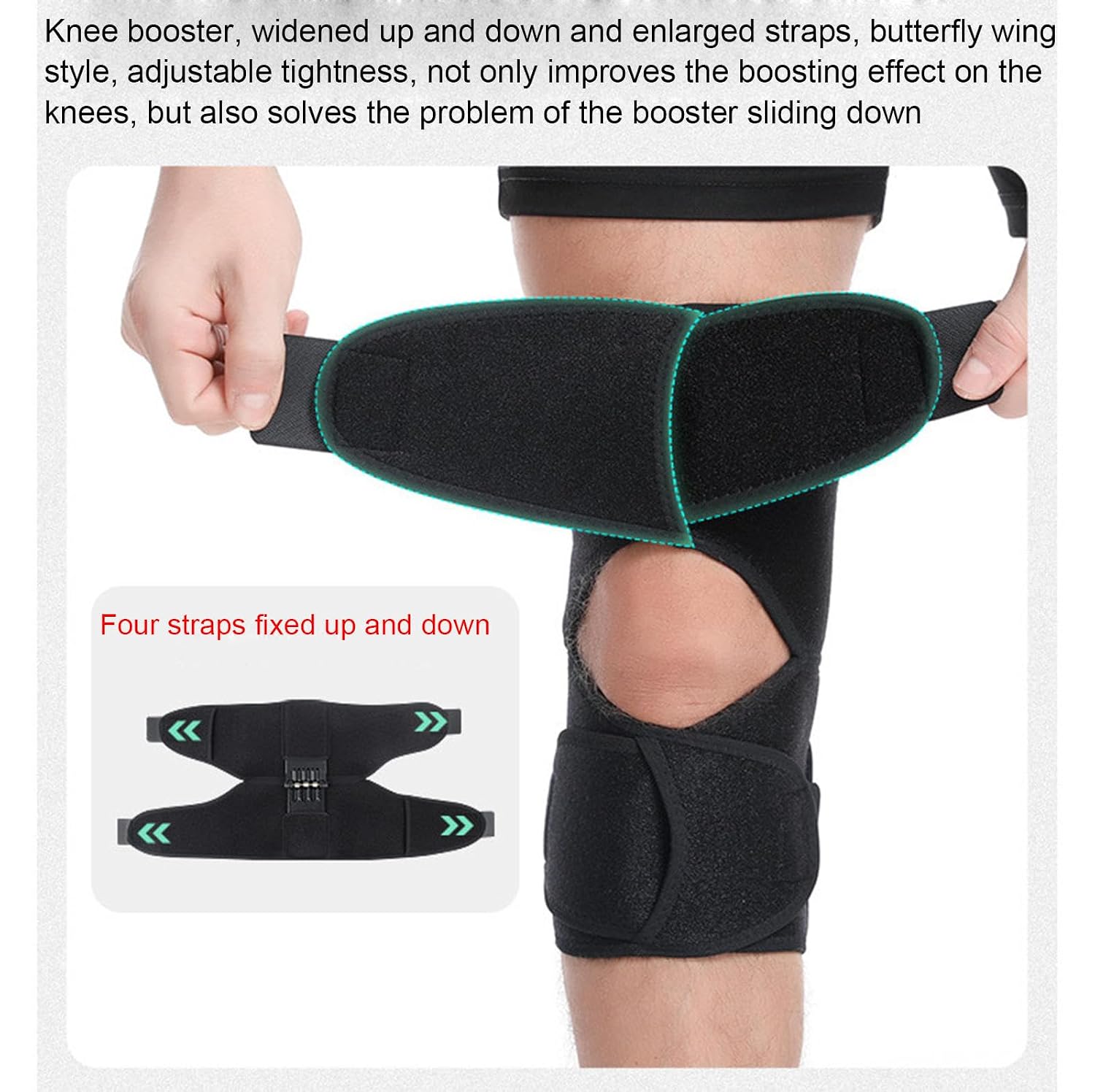 VIDECOR Knee Booster Joint Support Brace Knee Accessory Sport Support Leg Joint Reduce Pain Spring Elastic Force for Squat Climbing Jogging Running Work Out