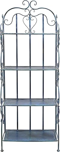 Vista 14 de SAFAVIEH Outdoor Collection Tyrique - Estantería de hierro forjado de 4 niveles, estilo victoriano, color marrón rústico