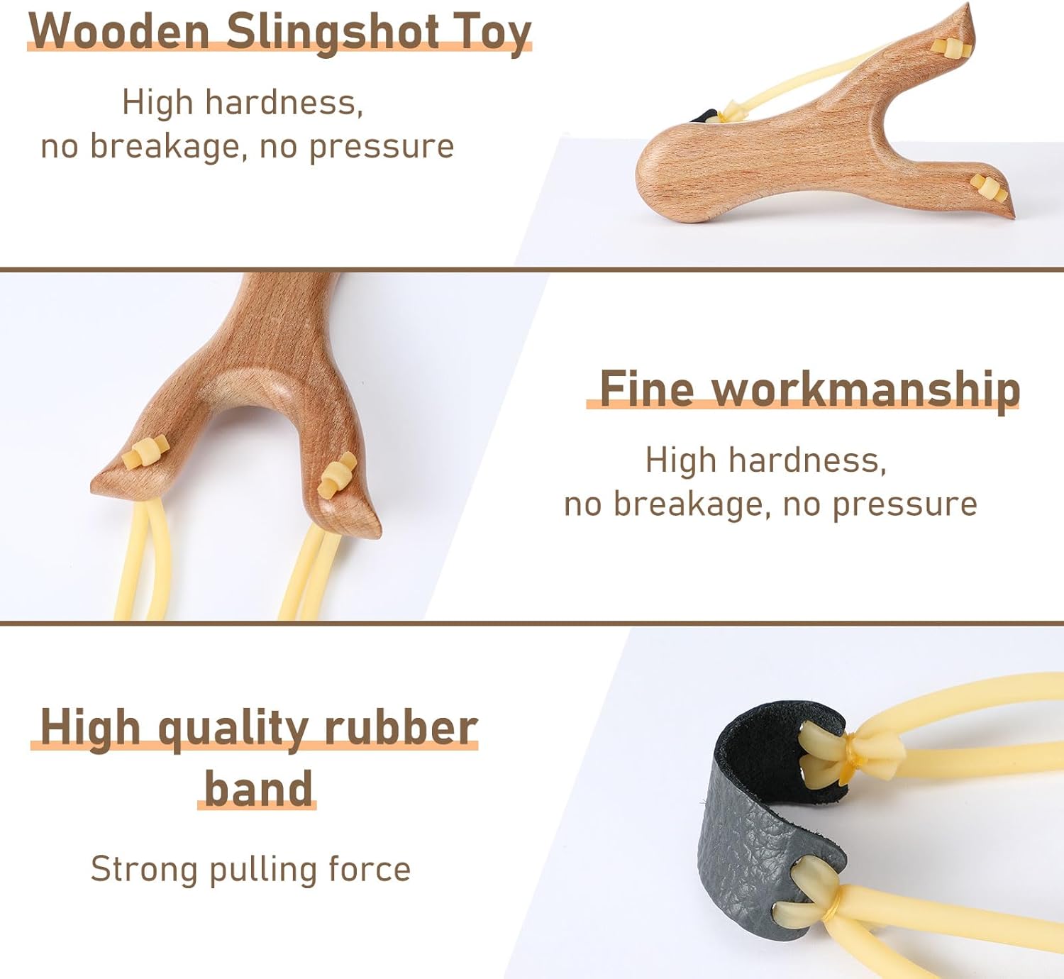 Shappy Wooden Slingshot Hunting with Rubber Band Wood Slingshots for Adults Shooting Catapult Outdoor Sports Camping Hiking