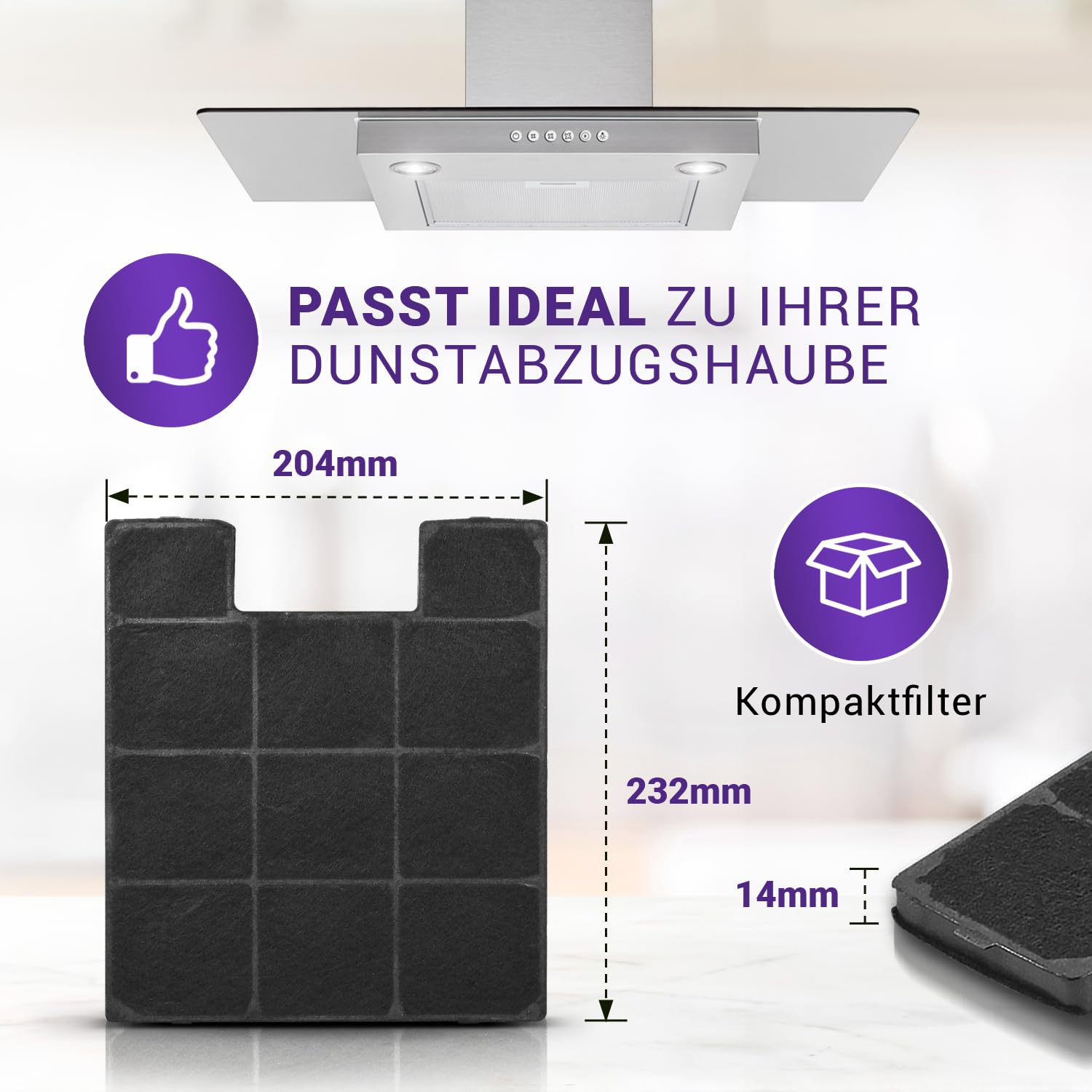 Viоks.pro 4x Filter Dunstabzugshaube Ersatz für Amica KF 17141 KF 17147 | Aktivkohlefilter Kohlefilter, ersetzt OKC 623 S, für Umluft Abzugshaube