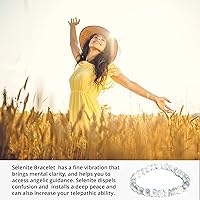 Vista 255 de Pulsera de turmalina negra, pulsera de cristal curativo natural para mujeres y hombres, pulsera de cuentas redondas de 0.315 in para espiritual