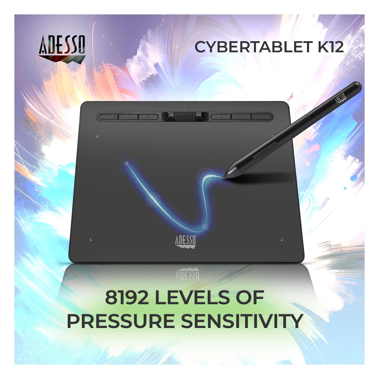 ADESSO 12IN X 7IN Tableta Dibujo Wide Screen Graphic