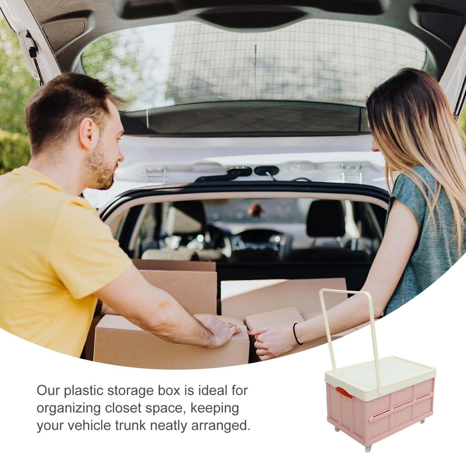 Toyvian Faltbare Aufbewahrungsbox mit Rädern Große Kunststoffbox für Kleidung und Schlafzimmer Auto Organizer Stabile Faltbare Plastikbox zur Einfachen Aufbewahrung und Transport