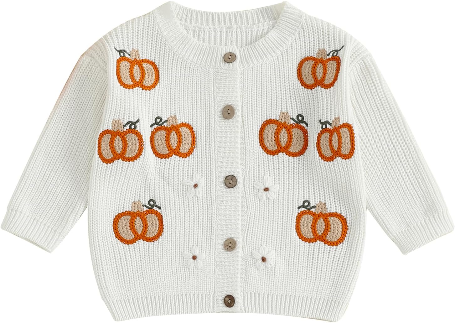 Infant Baby Girl Halloween Cardigan Sweater Cute Long Sleeve Pumpkin Knit Newborn Halloween Outfit
