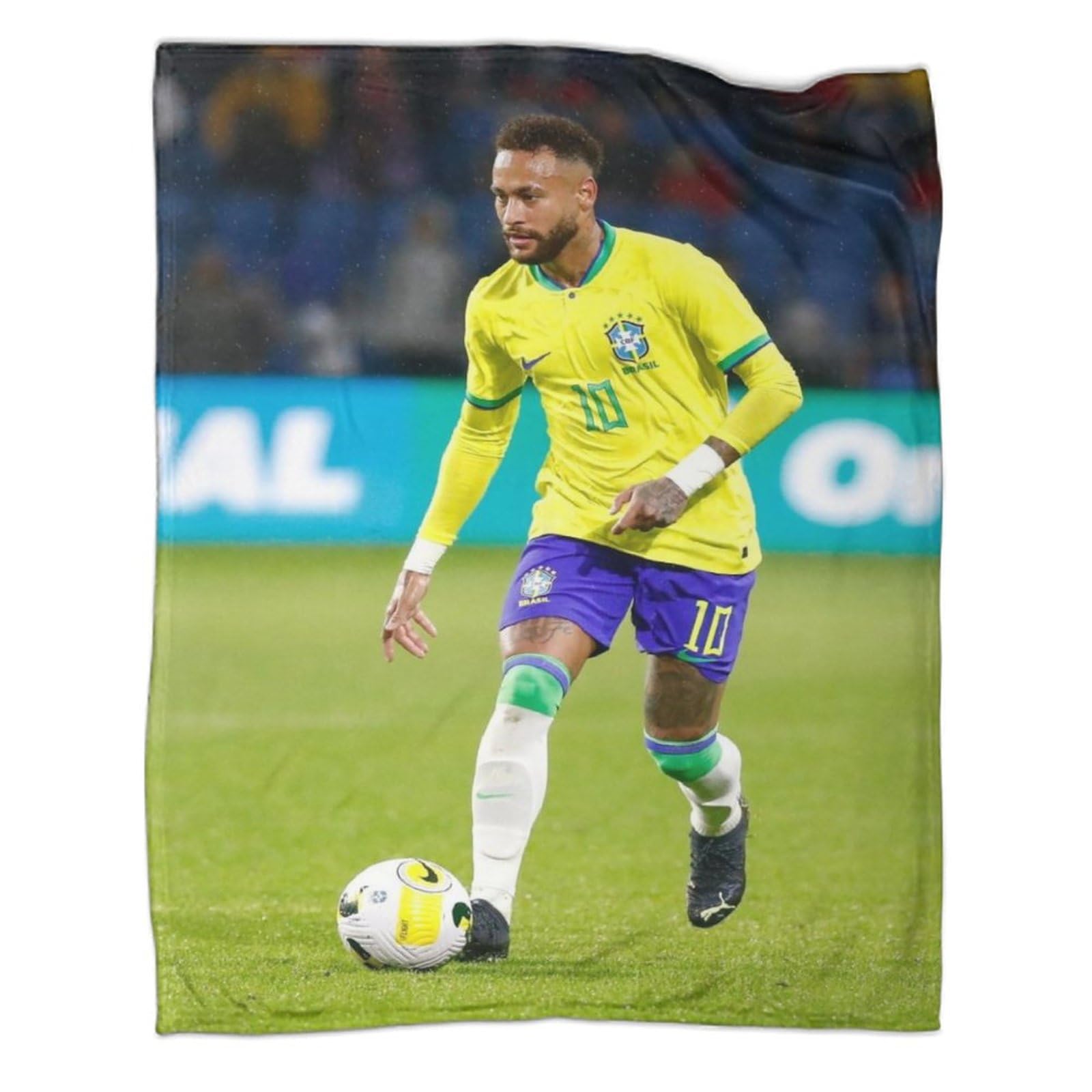 Couverture Flanelle Neymar 150x200cm - Couverture Football, Douce, Lavable, Cadeau Sport