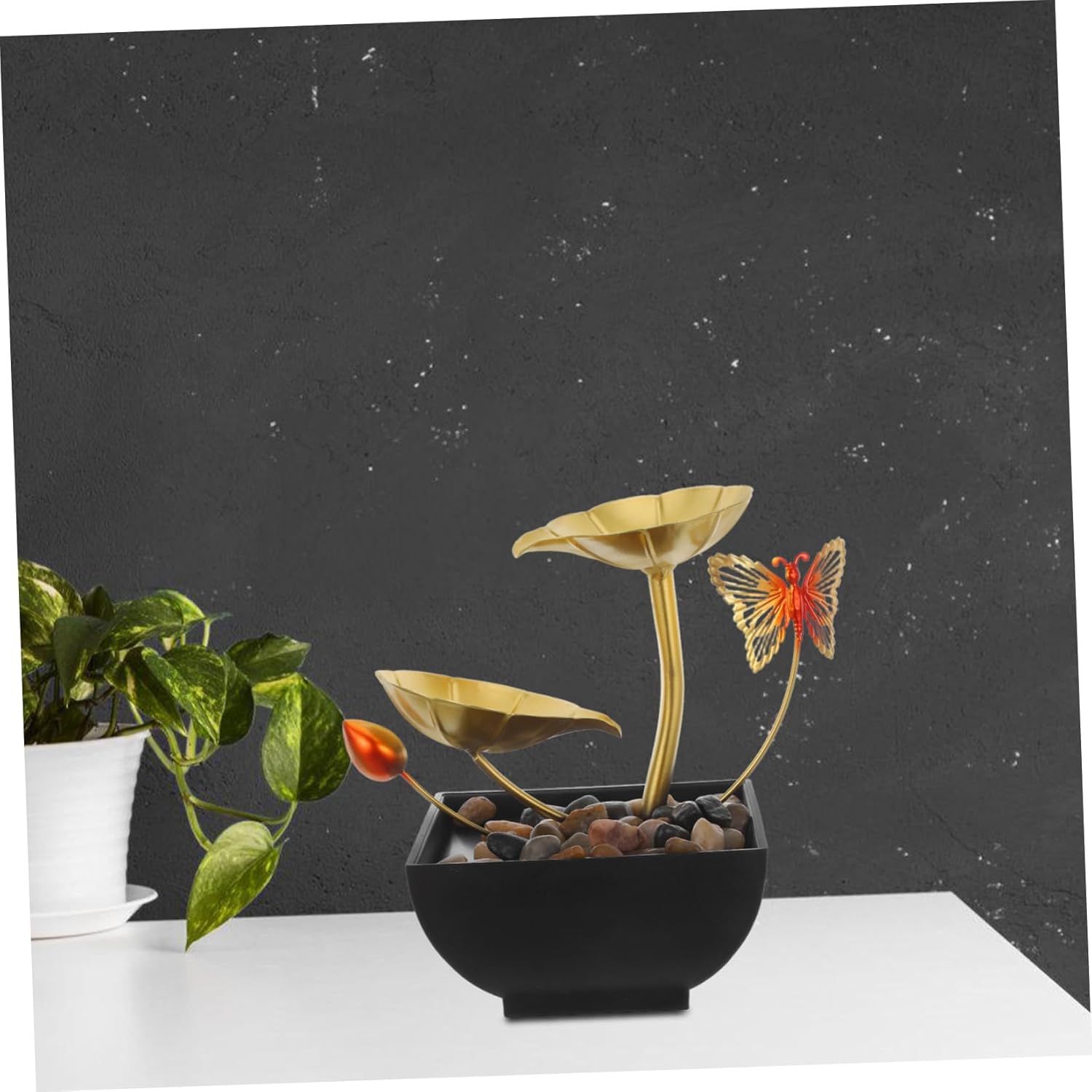 Cabilock Indoor Tabletop Fountain Waterfall Decor for Relaxing Feature for Zen Atmosphere and Air Quality Improvement