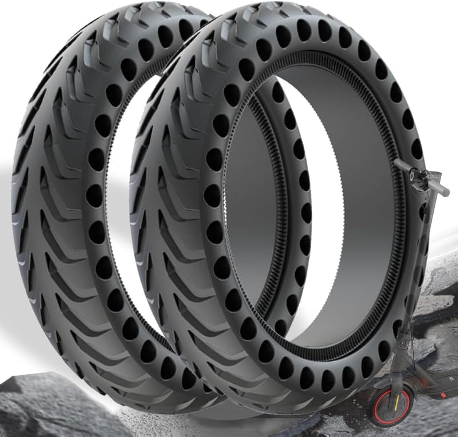 8.5 x 2.0 Inches Electric Scooter Gotrax Tire 50/75-6.1 Solid Tire Fit for Gotrax Gxl V2/XR Apex Xl~Hiboy S2 Max Pro~Hover 1~AOVOPRO ES80~Xiaomi, 8 1/2" Tyre Anti-explosion Replacement Wheel