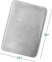 Vista 3 de Clara Clark - Tapete para baño, de espuma viscoelástica, terciopelo y felpa ultra suave, antideslizante, lavable a máquina y de secado rápido, de 17