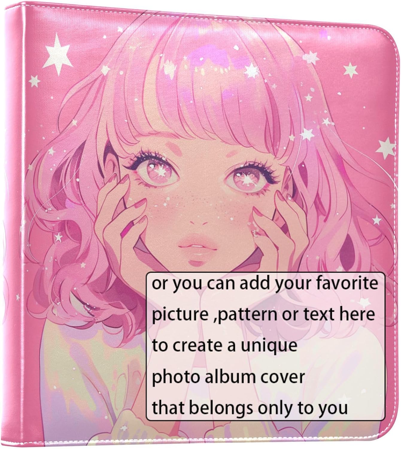 Glittering Baby Peach Anime Girl personalize Photo Album Binder Self Adhesive Pages Childhood Photo Album 4 x 6